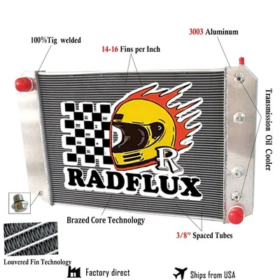 Radiador de 2 filas para Chevy C60/C70 Kodiak GMC C6000 Topkick 6,0 L/6,6 L V8 aluminio Foto 1 de 4