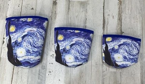Lot Of 3 Sok Java Neoprene Cup Sleeve small Medium large 12-28oz Starry night - Picture 1 of 6