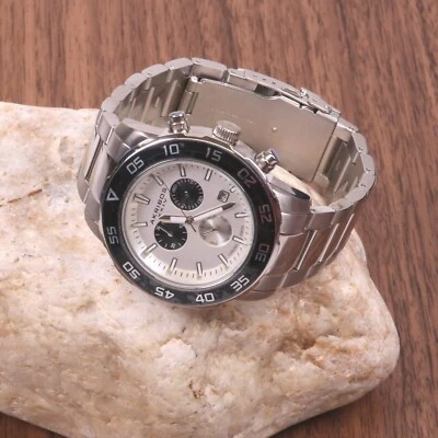Men's Akribos XXIV AK669SSW Chronograph White Dial Stainless Steel Watch - Image 1 of 4