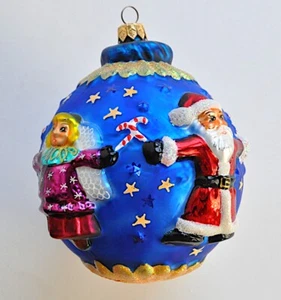 Christopher Radko Glass Circle of Cheer Santa Angel Xmas Ornament World Large - Picture 1 of 11