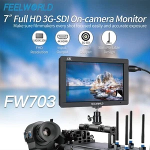 Feelworld FW703 7" Inch 3G SDI 4K HDMI On Camera Field Video HD Monitor For DSLR - Picture 1 of 8