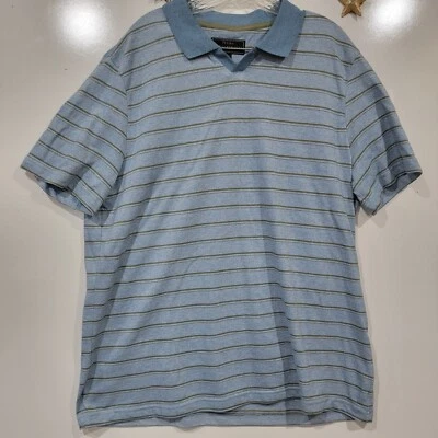 Polo Jos A Bank Reserve Azul Verde Rayas Ajuste A Medida 100% Algodón Talla Grande Foto 1 de 4