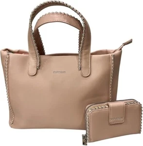 NAJ-OLEARI Borsa a Mano in Ecopelle con Borchie e Portafoglio Abbinato, 22x34x13 - Foto 1 di 6