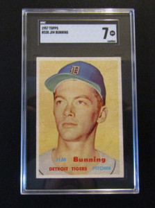 1957 Topps # 338  Jim Bunning RC SGC 7 NM