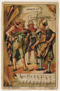 Chromo-Le roi dagobert (6. Strophe) Schokolade Guérin Boutron-D.25 - Bild 1 von 2