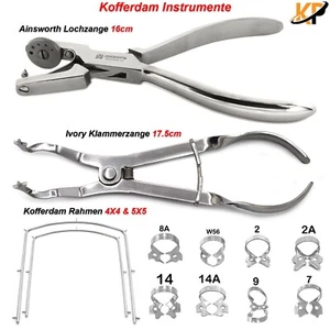 Kofferdam Instrumente Ainsworth Lochzange Kofferdam-Klammern Ivory Rahmen Dental - Bild 1 von 6