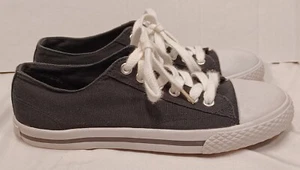 Air Walk Black & White Low Top Lace-up Canvas Sneakers Shoes Women's Size 6.5 - Picture 1 of 11