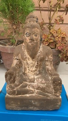 Figura Estatua Antigua Coleccionable Piedra Tallada a Mano Hindú Sant Shree Kabirdas ji Foto 1 de 4