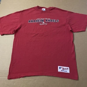 VINTAGE Anaheim Angels Shirt Adult Large Red Logo Spell Out Baseball Y2K Mens - Picture 1 of 12