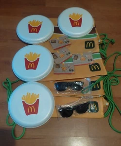 McDonalds Konvolut 4x Turnbeutel Big Mac 4x Frisbee 2x Sonnenbrille 5x Pins NEU - Picture 1 of 7