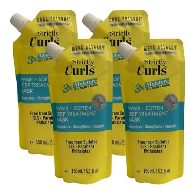 Paquete de 4 mascarillas de tratamiento profundo suavizantes reparadoras de humedad Marc Anthony Strictly Curls 3X Foto 1 de 4