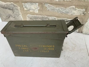 US Army Ammunition Can Ammo Box 250 Caliber M1909 Lot 12527 10X7X4" USA Made - Picture 1 of 8