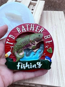 Fishing sign-fish handmade Silicone mold for crafts - Picture 1 of 9
