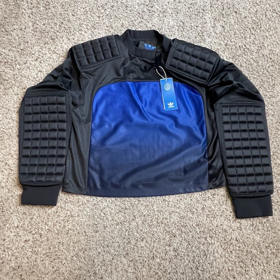 Adidas Originals Women’s Sz Large Goalkeeper Top HK7239 Black Blue SHP