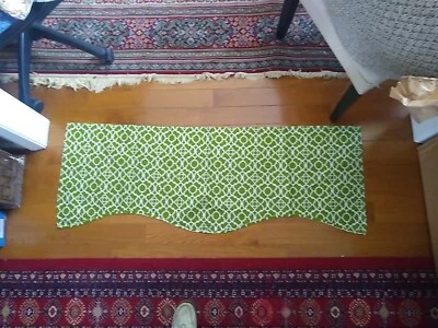 1 Cenefa Waverly Cortina Corta Preciosa Enrejado Patrón Descontinuado Verde Crema Foto 1 de 4