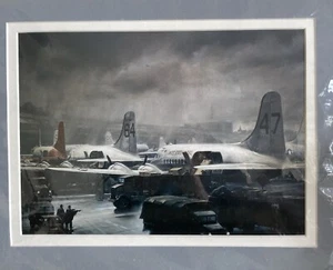 R.G. Smith~ "Berlin Airlift" Douglas C-54s WW2 ~ Stampa opaca 12" x 16" - Foto 1 di 5
