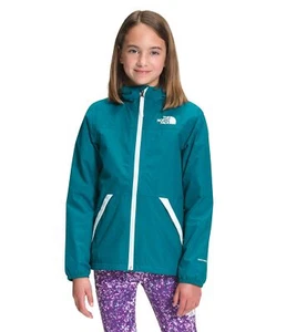 THE NORTH FACE Girls' Warm Storm Waterproof Rain Jacket, Deep Lagoon, X-Small - Picture 1 of 5