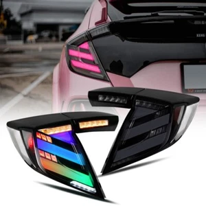 RGB Tail Lights For Honda Civic Hatchback 2017-2021 LED FK7 FK8 Smoked Animation - Imagen 1 de 19