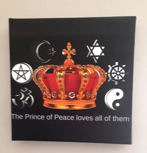 Retrato de lona ""Icons Crown""™ de Peace Love Protection y libro de antigüedades embrujadas - Imagen 1 de 9