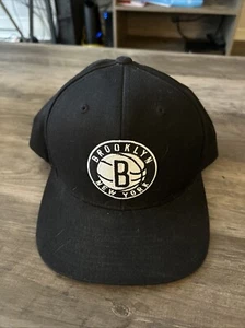 Mitchell & Ness Brooklyn Nets adjustable snapback hat cap black - Picture 1 of 6