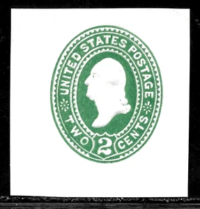 HICK GIRL-OLD MINT U.S. CUT SQUARE ENVELOPE SC#U305 GREEN ON WHITE X3985 - Picture 1 of 2