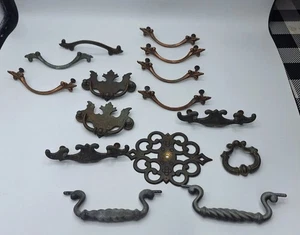Vintage Lot Of Drawer Pulls And Other Hardware Brass Steel - Picture 1 of 6