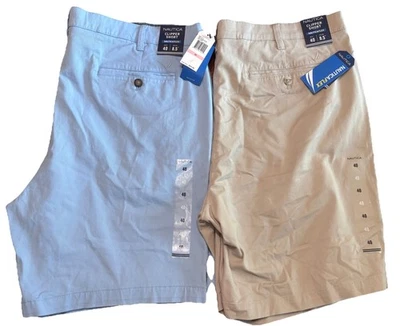 Lot Of 2 Nautica Clipper Shorts NauticaFlex Classic Fit 40x8.5 Tan & Blue NWT - Изображение 1 из 4