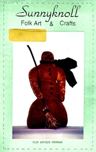 Antique Snowman Pattern 128 Sunnyknoll Folk Art & Crafts, 12" Snowman Decor - Picture 1 of 2