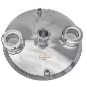 HFS(R) Tankdeckel mit 10"x1,5" Tri Clamp, 2 x 1/4" NPT Buchse, 2 x 1,5" Schauglas - Bild 1 von 3