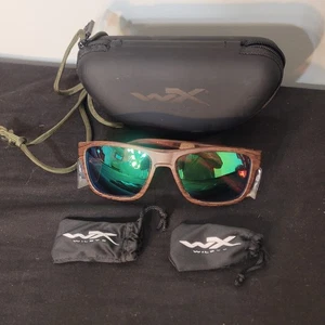 WILEY X OVATION WX AS/NZS Braun Holz NUR RAHMEN & Etui Extra Seitenplatten Sicherheit - Bild 1 von 14