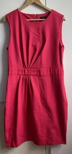 Ted Baker Millee Pink Dress Size 4 Size Uk 14 Bow Waist Front Sleeveless Fitted - Picture 1 of 7