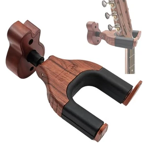 Gitarrenwandhalterung, Auto Lock Gitarre Wandaufhänger Gitarrenhalter Hartholzsockel... - Bild 1 von 7