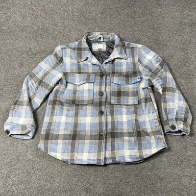 Chaqueta Hurley Mujer Grande Azul Gris A Cuadros Acolchada Forrada Camisa Chaqueta Franela Foto 1 de 4