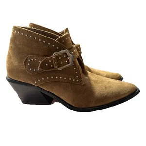Dallas By SEVEN7 Women’s BROWN Faux Suede Studded Ankle Booties Size 8 - Picture 1 of 12