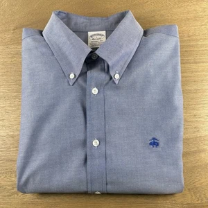 Brooks Brothers Mens Large L Blue Cotton L/S Regent Fit Button-Down Shirt - Picture 1 of 10