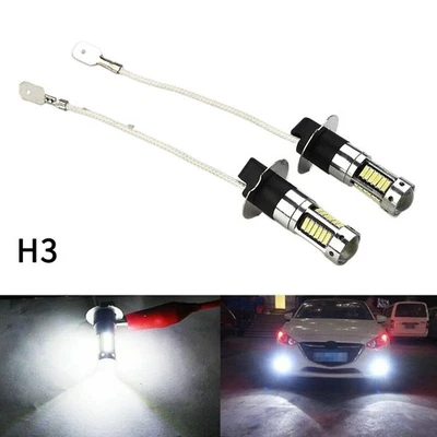 Pair H3 LED Fog Light Bulbs Conversion Kit Super Bright Canbus 6000K White 100W - Image 1 of 4