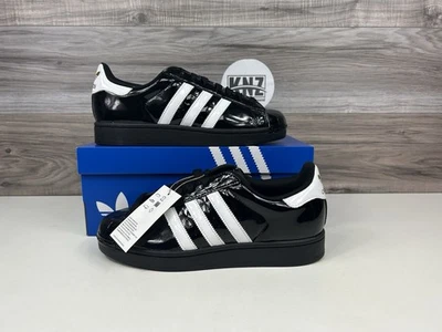 **Adidas Superstar II 'Patent Leather' Black White Gold Shoes (JS4009) Women's - Image 1 of 4