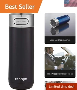 Luxe AutoSeal Travel Mug - Leak-Proof Stainless Steel - Picture 1 of 12