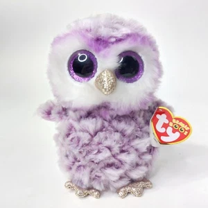 TY Beanie Boos MOONLIGHT Purple Owl (6" Small) Stuffed Animal Plush Toy w/Tag - Picture 1 of 5