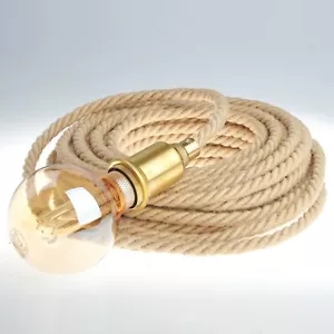 Textilkabel, Stoffkabel, Textilleitung, gedreht, Jute-Seil, ca.13mm, 3x0,75mm - Bild 1 von 3