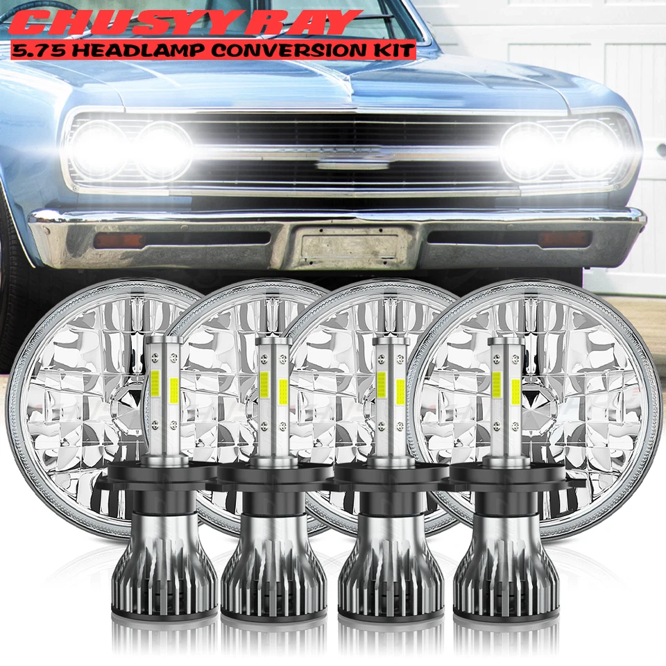Newest for Datsun 510 620 710 810 4PCS 5.75" Round LED Headlights Halo H5001 - Image 1 of 4