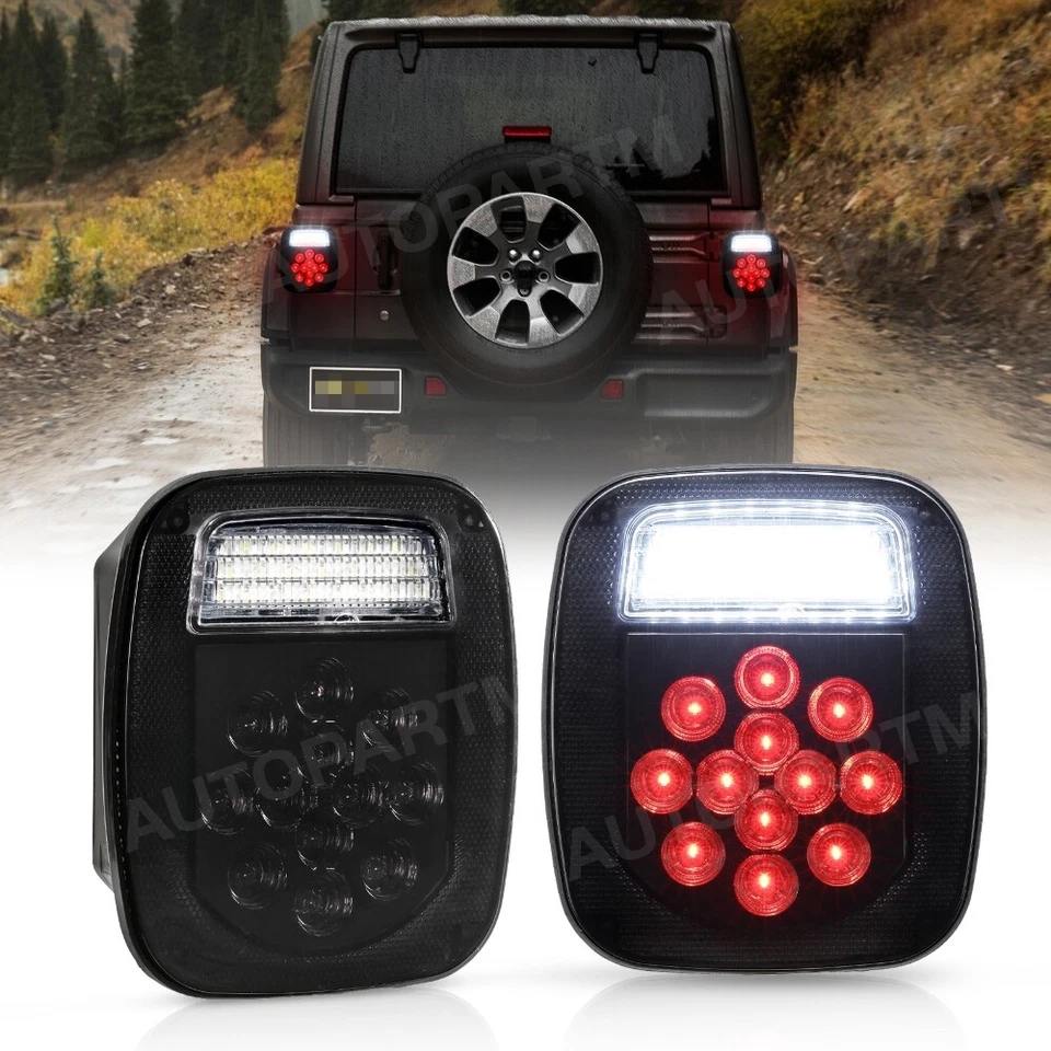 Luces traseras LED de freno de respaldo para Jeep Wrangler TJ YJ CJ Smoke 39 Foto 1 de 4