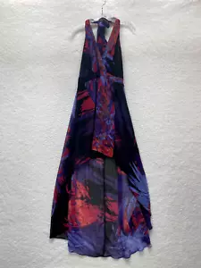 Bebe Kleid Medium Lila Rosa Netz Neckholder Asymmetrisch Hi-Lo McBling Tropical - Bild 1 von 12