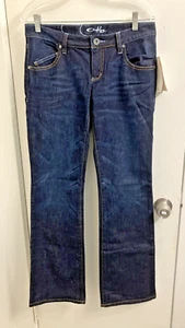 Oakley Jeans Damen Größe 29 Blau Dark Wash Denim High Rise Bootcut Neu mit Etikett - Bild 1 von 5