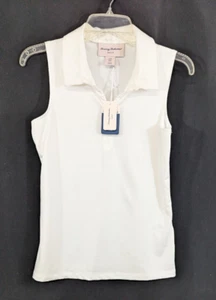 TOMMY BAHAMA NEW WOMEN'S SLEEVELESS WHITE GOLF SHIRT SIZE SMALL - Picture 1 of 8