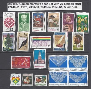 US 1987 Commemorative Year Set with 20 Stamps MNH - Picture 1 of 1