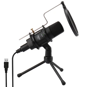 USB Mikrofon Kondensator Omnidirektionaler Stativ-Pop-Filter für PC Mac PS4 PS5  - Afbeelding 1 van 12