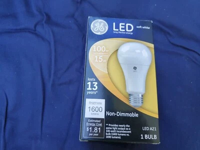 GE LED A21 Non-Dimmable LED Soft White 1600 Lumens 15W replaces 100W Bulb - Image 1 of 4