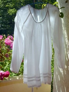 Bluse weiße Baumwolle Gr. 46/48 - Bild 1 von 5
