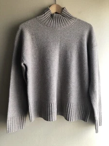 New Everlane The Honeycomb Funnel Neck in Wool Cashmere Large Women Gray Women - Picture 1 of 9
